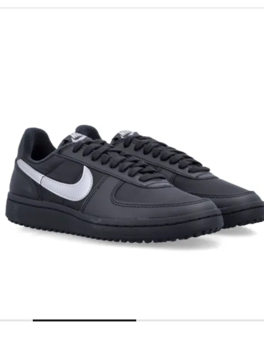 Nike Field General Sneakers in Black with Silver Swoosh - Picture 2 of 9